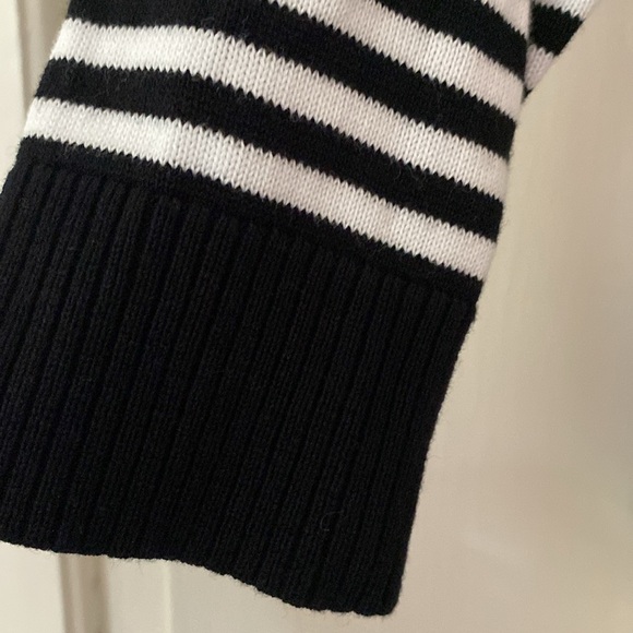 Edinburgh Knitwear Full‎ Zip Hooded Striped Jacket Knit Black and White Neutral - Picture 4 of 11